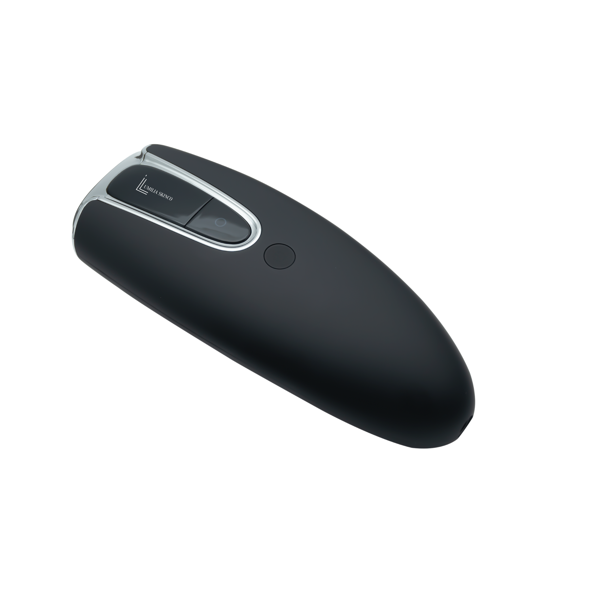 Lumilia Lux™ 2-in-1 IPL handset in black — advanced IPL technology for permanent hair reduction and brighter skin tone at home. NRCS certified for South Africa and worldwide