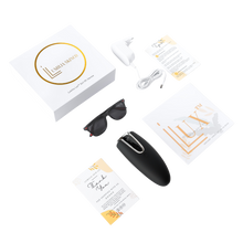 Load image into Gallery viewer, Lumilia Lux™ 2-in-1 IPL laser hair removal full set — device, premium branded packaging, protective sunglasses, charger and user guide. FDA cleared and NRCS certified for South Africa and worldwide.
