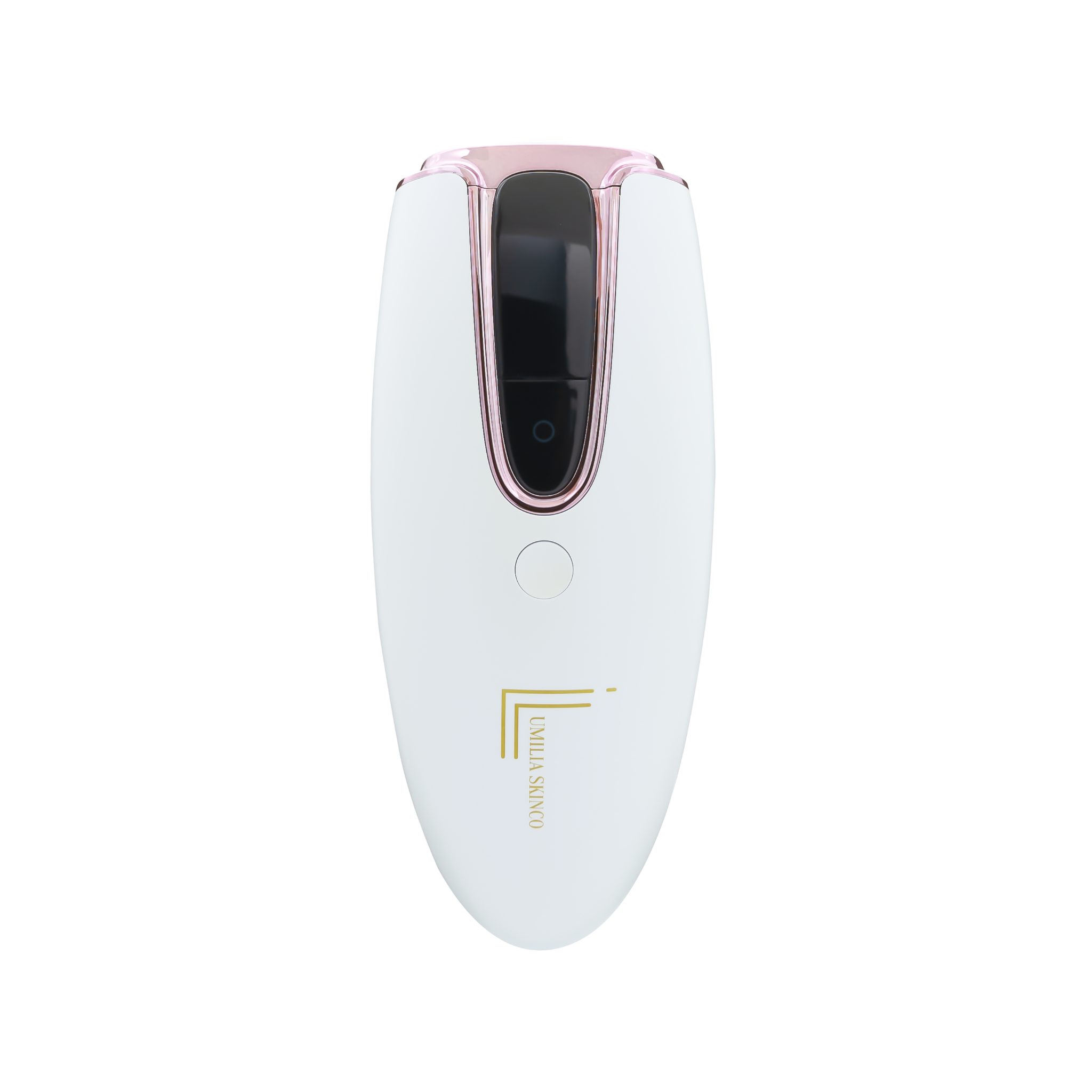 Lumilia Lux™ 2-in-1 IPL device in white with rose gold trim — professional-grade hair removal and skin rejuvenation for home use. FDA cleared and NRCS approved for South Africa.