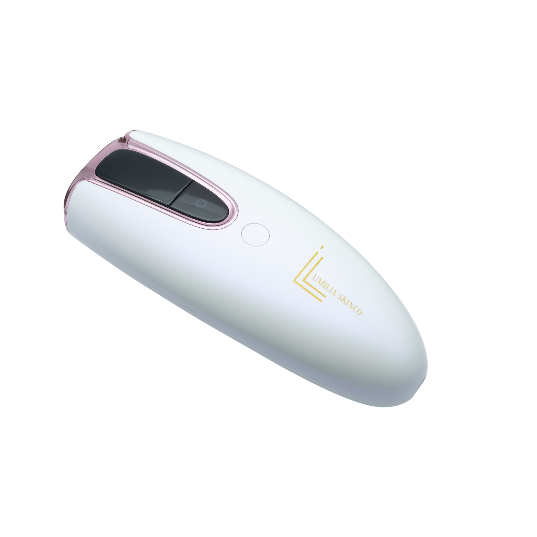 White Lumilia Lux™ 2-in-1 IPL laser device with rose gold trim — smooth, hair-free skin in weeks with clinically proven IPL technology. FDA cleared and NRCS certified.