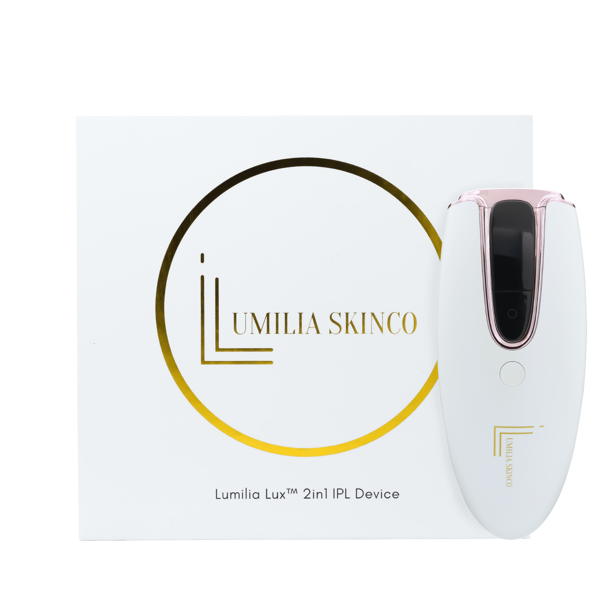 White Lumilia Lux™ 2in1 laser hair removal and skin rejuvenation device.